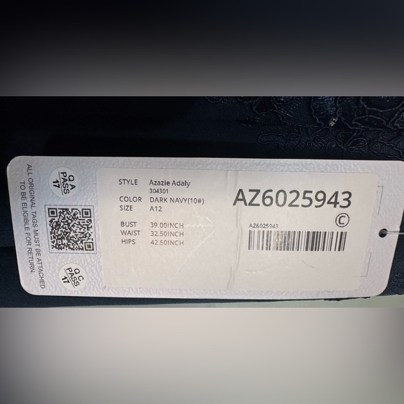 Azazie Adaly, Navy Blue dress - Picture 4 of 6